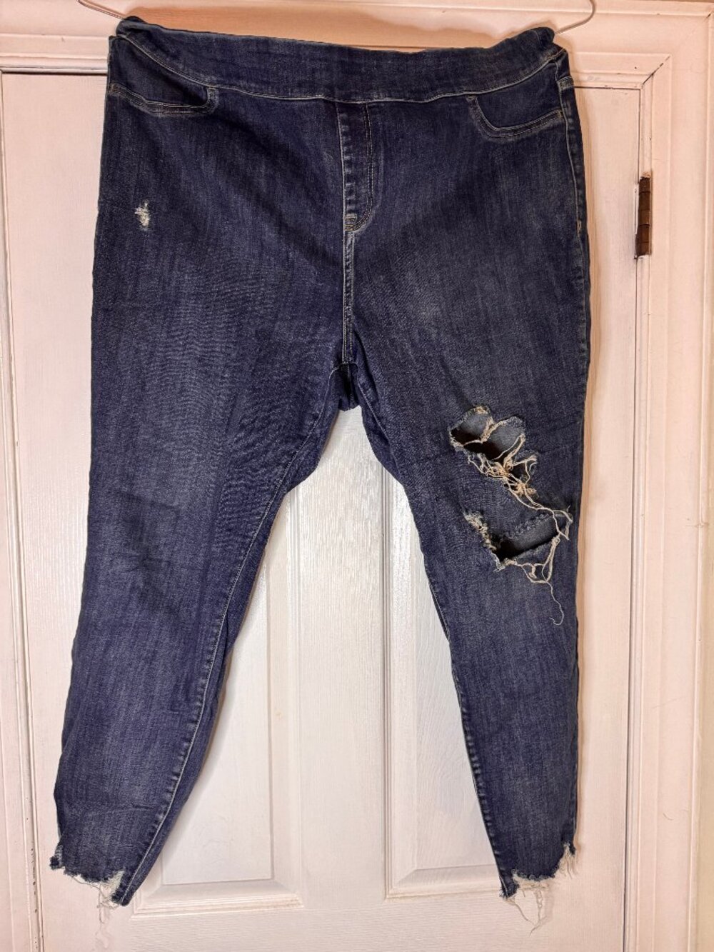 Lane Bryant Jegging Jeans Womens Size 22 High-Rise Pull On 28" Inseam Distressed